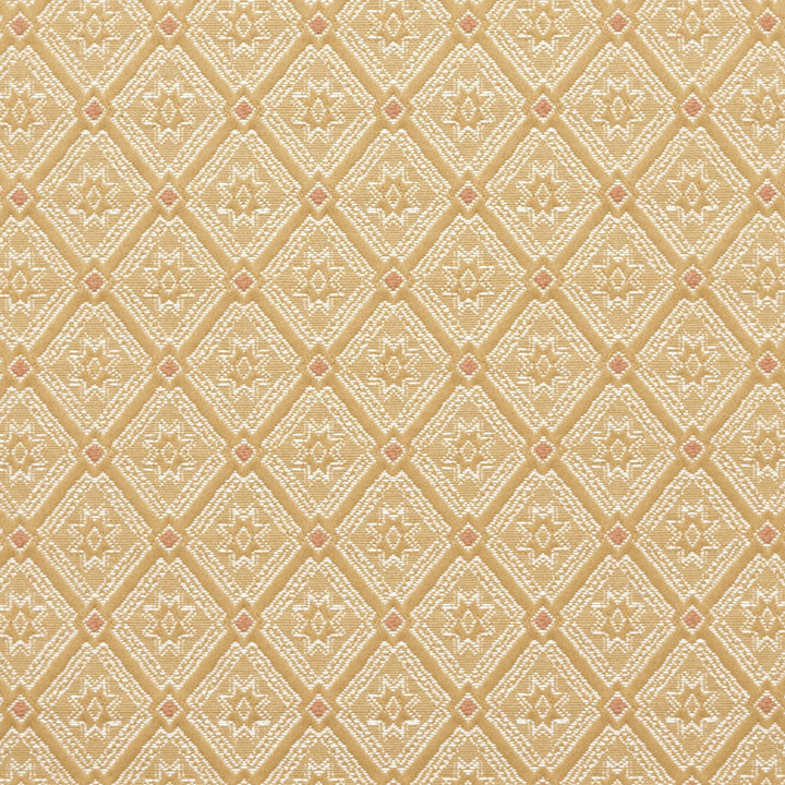 4138 Gold Diamond by Charlotte Designer Fabric Timeless Treasures II 100% Woven Polyester Asia Exceeds 100,000 Wyzenbeek Rubs (Heavy Duty) Horizontal: 1.75" x Vertical: 2" 54 Inches - Swanky Fabrics -