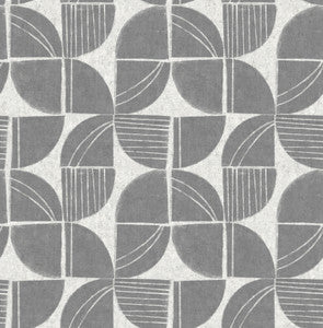 Baxter Charcoal Semicircle Mosaic Wallpaper by A-Street Prints Designer