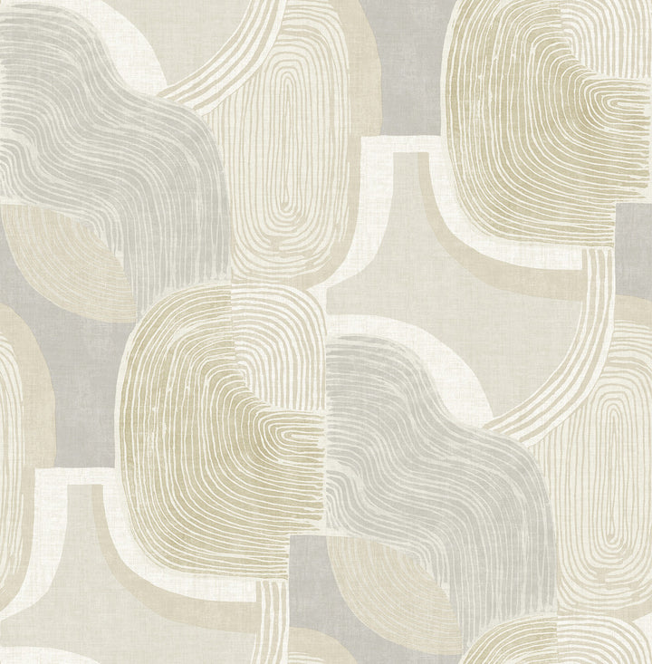 Hollace Honey Geometric Wallpaper by A-Street Prints Designer Solace Covers about 56.4 square feet 20.5-in by 33-ft long roll Unpasted 20.86 - Swanky Fabrics -