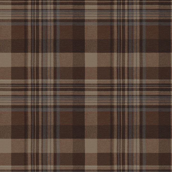 Dutton Plaid Rust Wallpaper by Chesapeake Designer Yellowstone Covers about 56.4 square feet 20.5-in by 33-ft long roll Prepasted 20.5 - Swanky Fabrics -