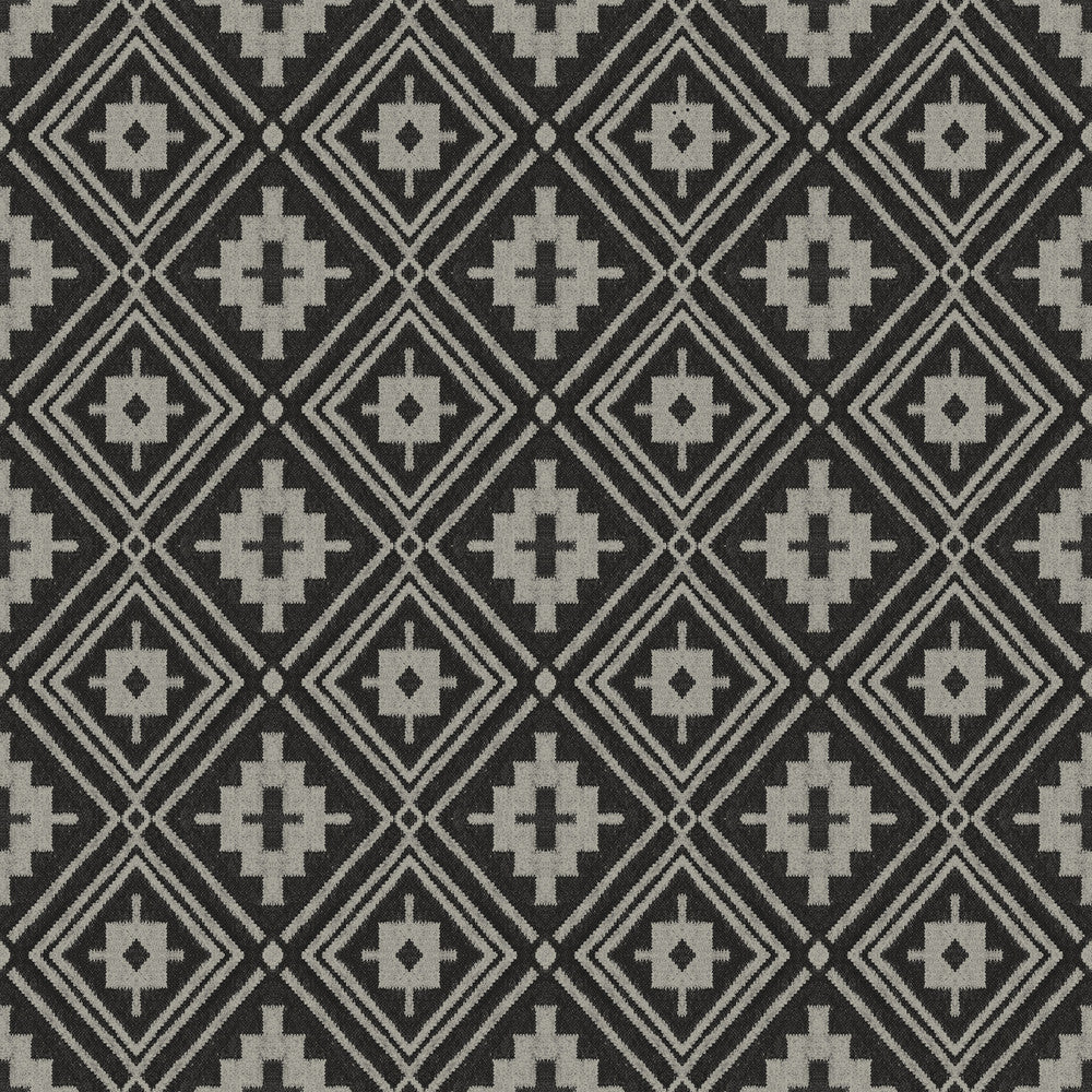 Camp Blanket Black Wallpaper by Chesapeake Designer Yellowstone Covers about 56.4 square feet 20.5-in by 33-ft long roll Prepasted 20.5 - Swanky Fabrics -