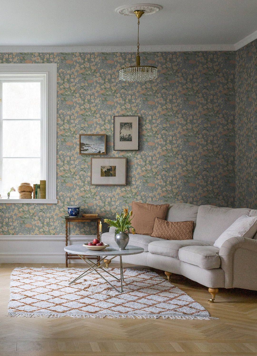 Hava Coral Meadow Flowers Wallpaper by A-Street Prints Designer