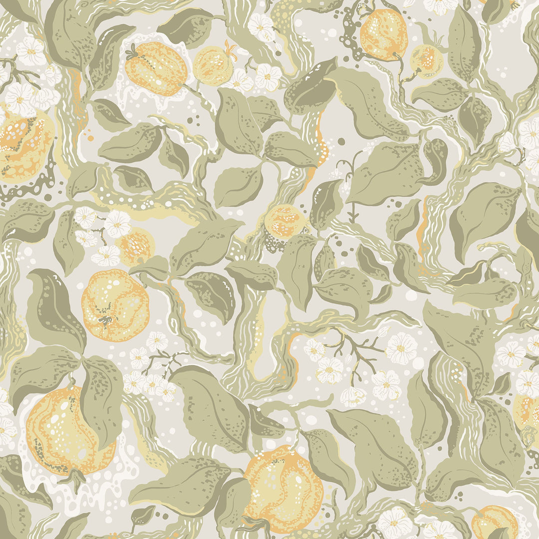 Kort Sage Fruit and Floral Wallpaper by A-Street Prints Designer