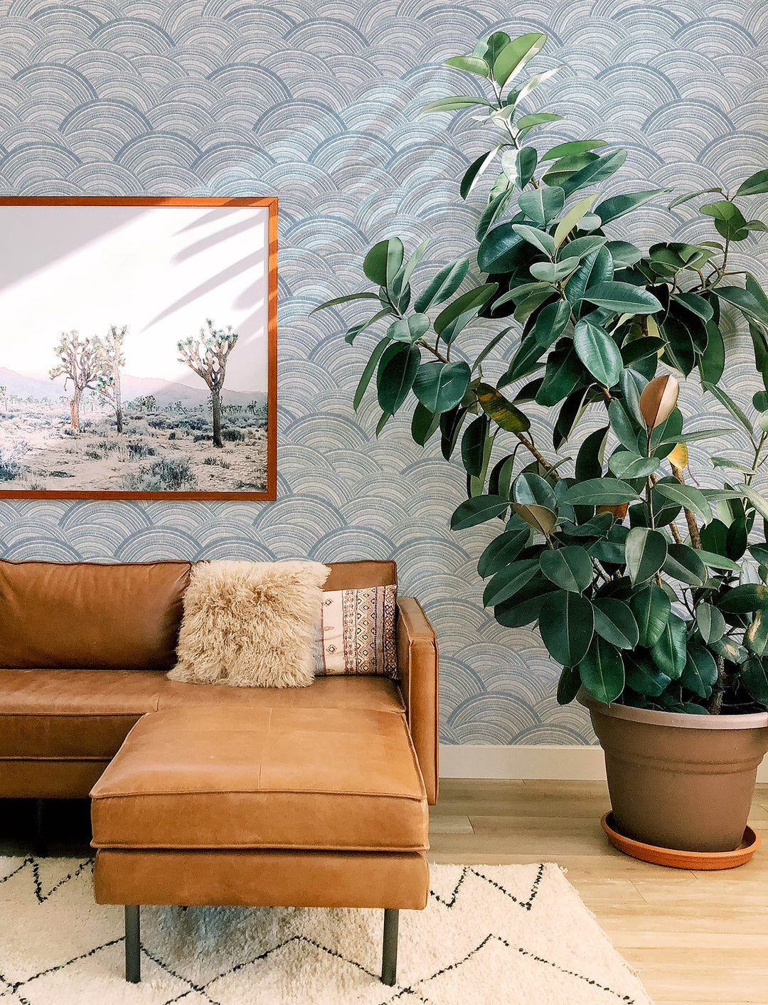 Encircle Indigo Geometric Wallpaper by A-Street Prints Designer