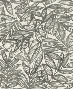 Rhythmic Charcoal Leaf Wallpaper by A-Street Prints Designer