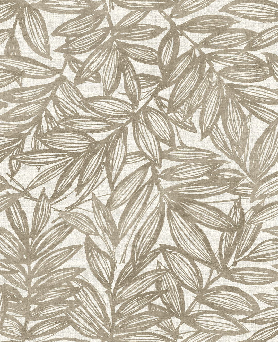 Rhythmic Taupe Leaf Wallpaper by A-Street Prints Designer