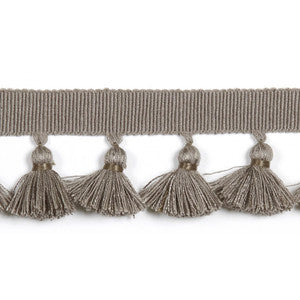 Hellenic Key Tassel Fringe Slate by Europatex Designer Fabric