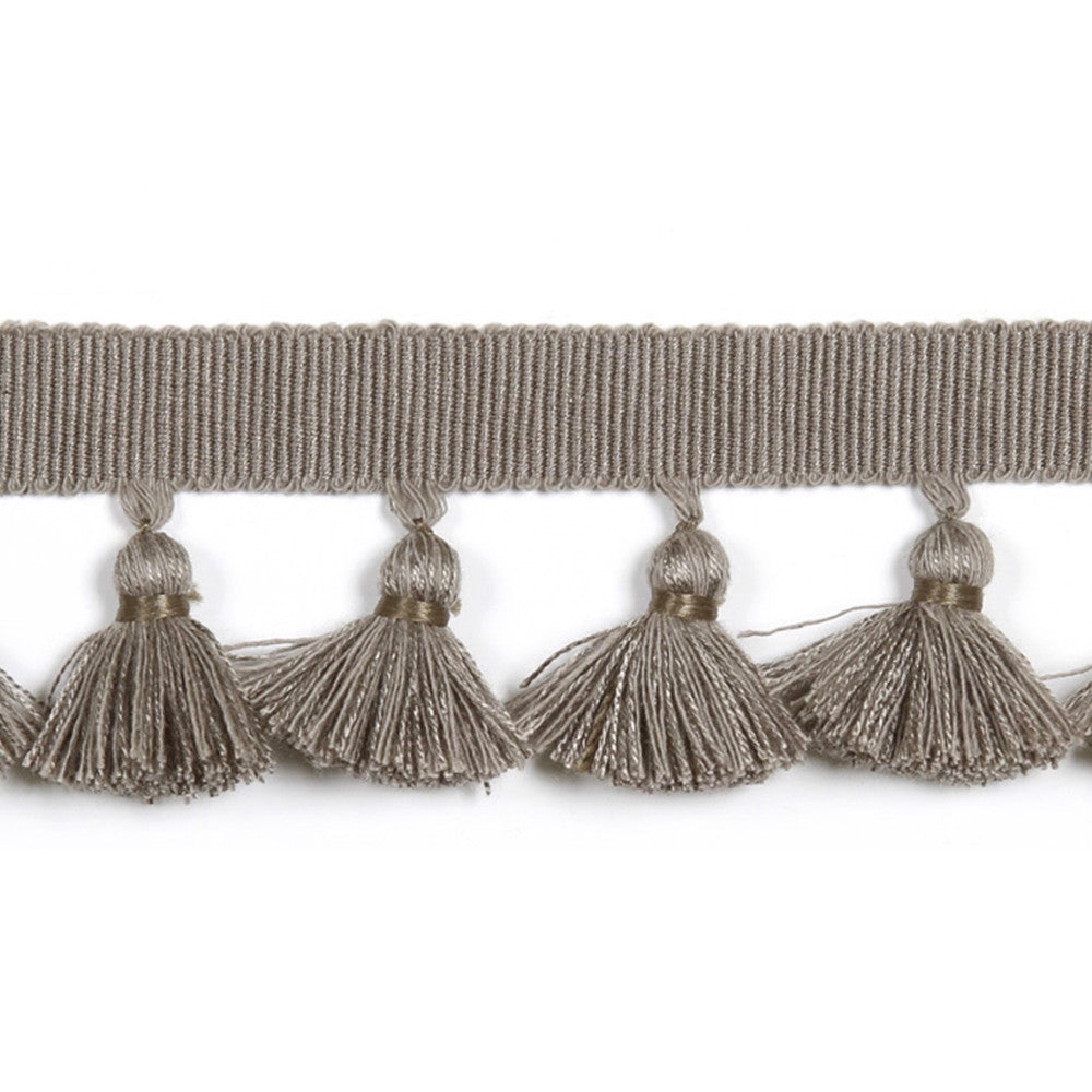 Hellenic Key Tassel Fringe Slate by Europatex Designer Fabric Hellenic 47% Fibranne, 44% Cotton, 9% Polyester 1.75 inches - Swanky Fabrics -