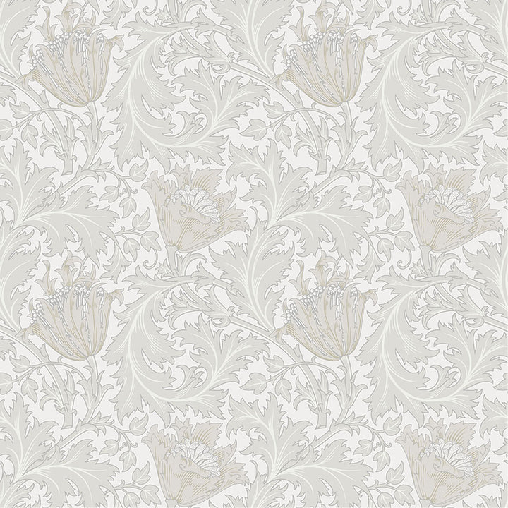 Anemone Dove Floral Trail Wallpaper by A-Street Prints Designer Hidden Treasures Covers about 57.5 square feet 20.9-in by 33-ft long roll Unpasted 10.4 - Swanky Fabrics -