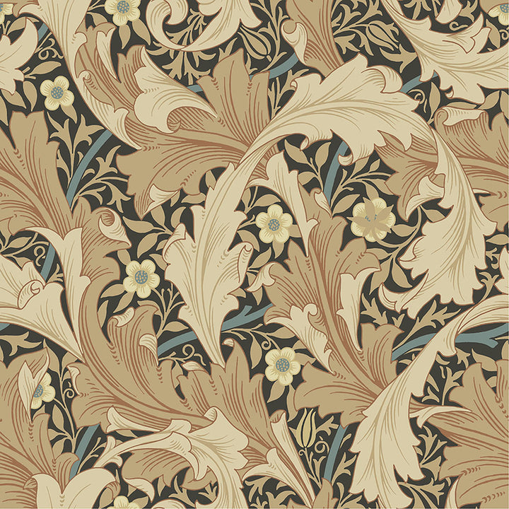 Granville Apricot Leafy Vine Wallpaper by A-Street Prints Designer Hidden Treasures Covers about 57.5 square feet 20.9-in by 33-ft long roll Unpasted 20.9 - Swanky Fabrics -