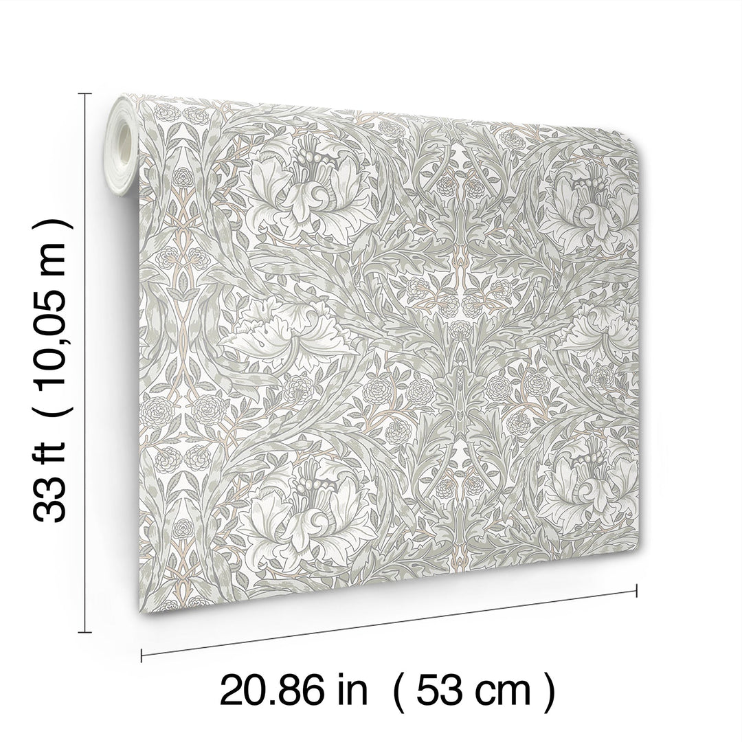 African Marigold White Floral Wallpaper by A-Street Prints Designer