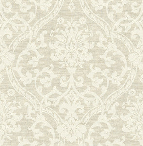 Evette Neutral Damask Wallpaper by Advantage Designer