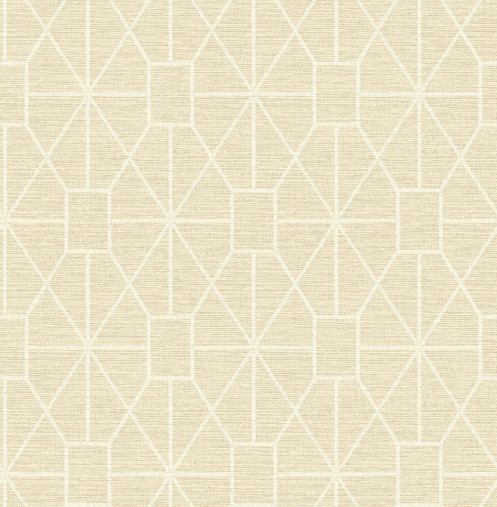 Stevenson Natural Trellis Wallpaper by Advantage Designer Curio Covers about 56.4 square feet 20.5-in by 33-ft long roll Unpasted 10.4 - Swanky Fabrics -
