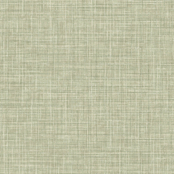 Tuckernuck Green Faux Linen Wallpaper by Advantage Designer Curio Covers about 56.4 square feet 20.5-in by 33-ft long roll Unpasted 0 - Swanky Fabrics -