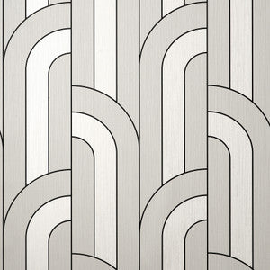 Ezra Platinum Arch Wallpaper by Advantage Designer