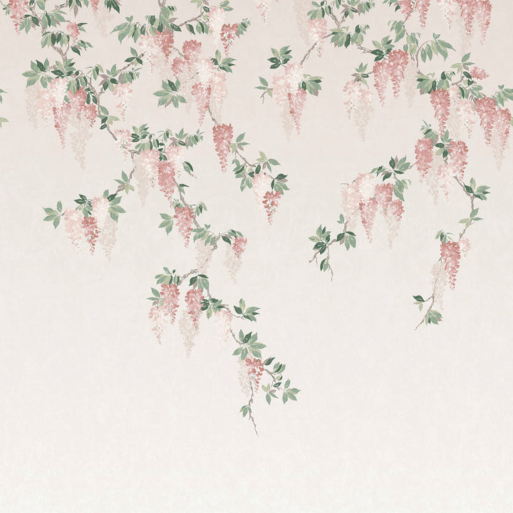 Wisteria Blush Wall Mural by Advantage Designer Westbury Forest 19.6-in by 9.8-ft long roll Washable and strippable Unpasted 0 - Swanky Fabrics -
