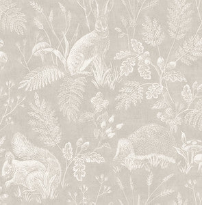 Woodland Light Grey Toile Wallpaper by Advantage Designer
