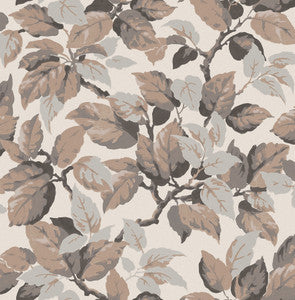 Canopy Beige Leaf Wallpaper by Advantage Designer