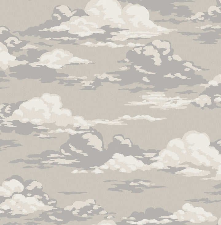 Cumulus Neutral Clouds Wallpaper by Advantage Designer Westbury Forest Covers about 56.4 square feet 20.5-in by 33-ft long roll Unpasted 20.9 - Swanky Fabrics -