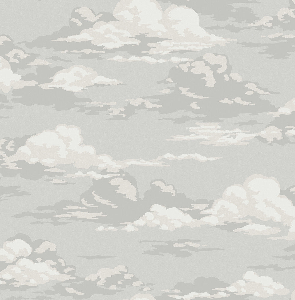 Cumulus Grey Clouds Wallpaper by Advantage Designer Westbury Forest Covers about 56.4 square feet 20.5-in by 33-ft long roll Unpasted 20.9 - Swanky Fabrics -