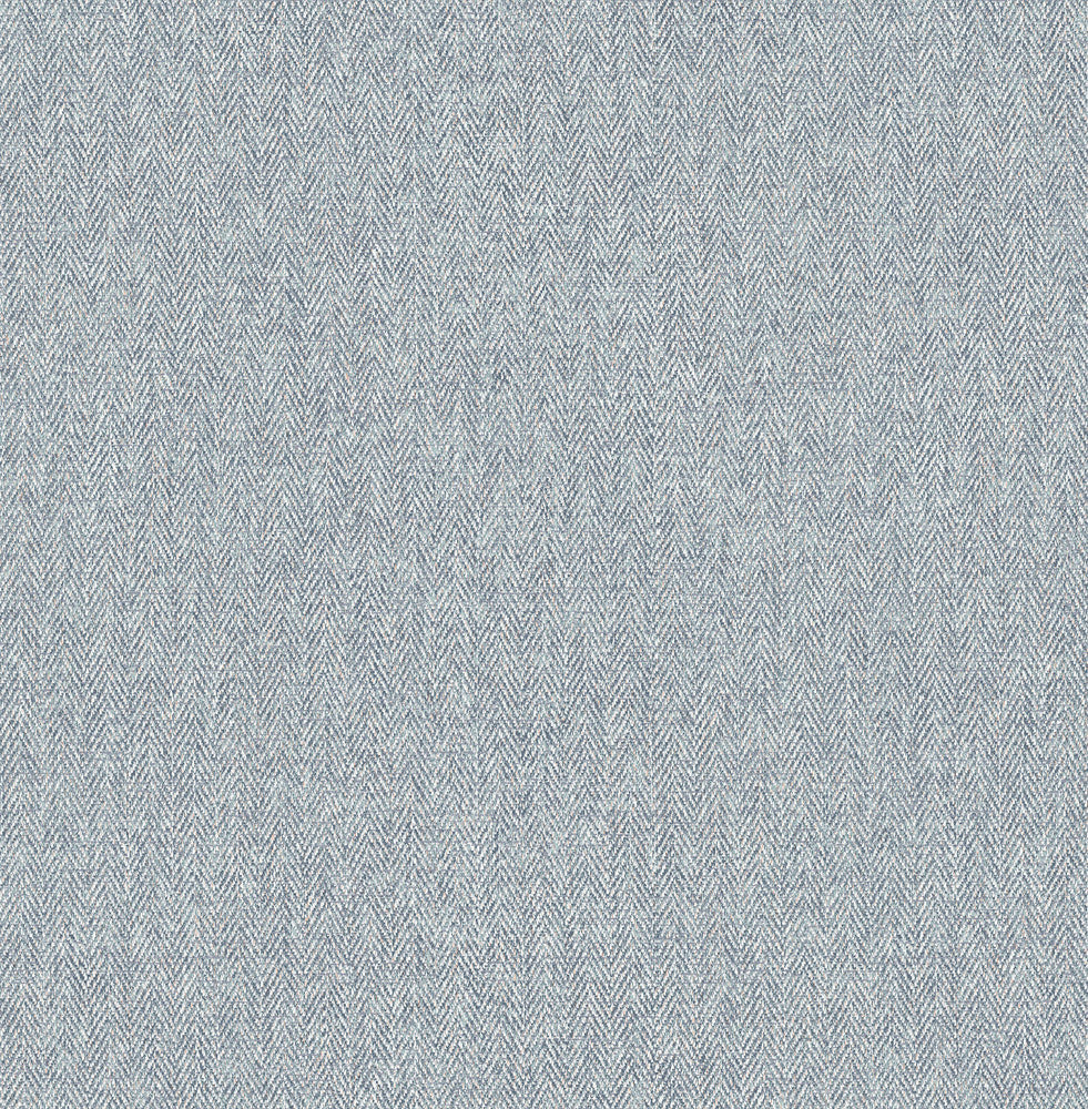 Herringbone Blue Tweed Wallpaper by Advantage Designer Westbury Forest Covers about 56.4 square feet 20.5-in by 33-ft long roll Unpasted 20.9 - Swanky Fabrics -
