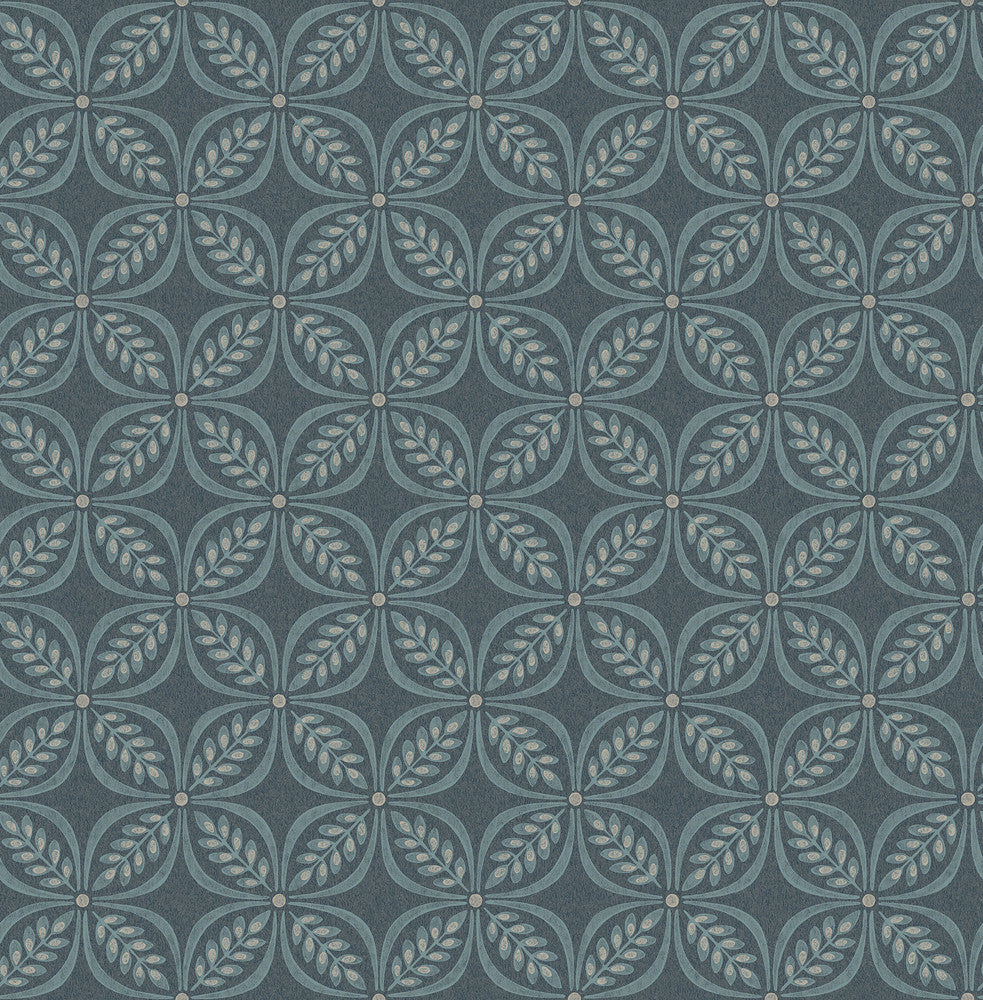 Morgrove Blue Trellis Wallpaper by Advantage Designer Westbury Forest Covers about 56.4 square feet 20.5-in by 33-ft long roll Unpasted 20.9 - Swanky Fabrics -