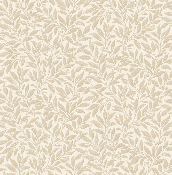 Winter Berry Beige Vine Wallpaper by Advantage Designer Westbury Forest Covers about 56.4 square feet 20.5-in by 33-ft long roll Unpasted 20.9 - Swanky Fabrics -