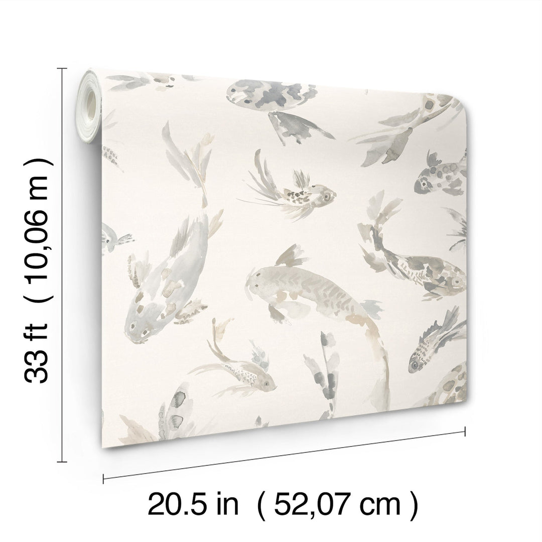 Koi Stone Fish Wallpaper by A-Street Prints Designer