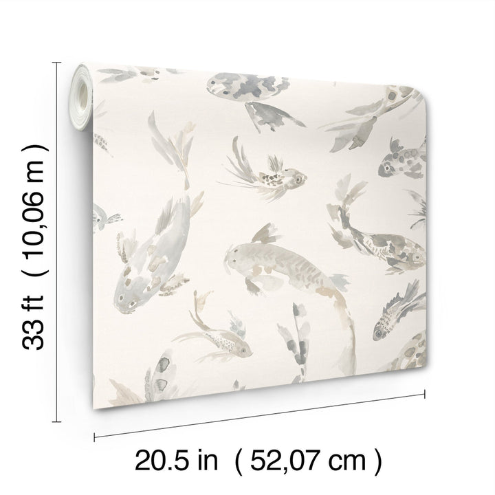 Koi Stone Fish Wallpaper by A-Street Prints Designer