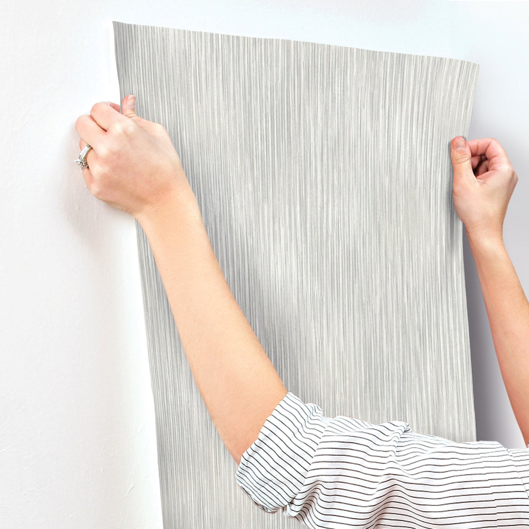 Largo Grey Striated Wallpaper by A-Street Prints Designer