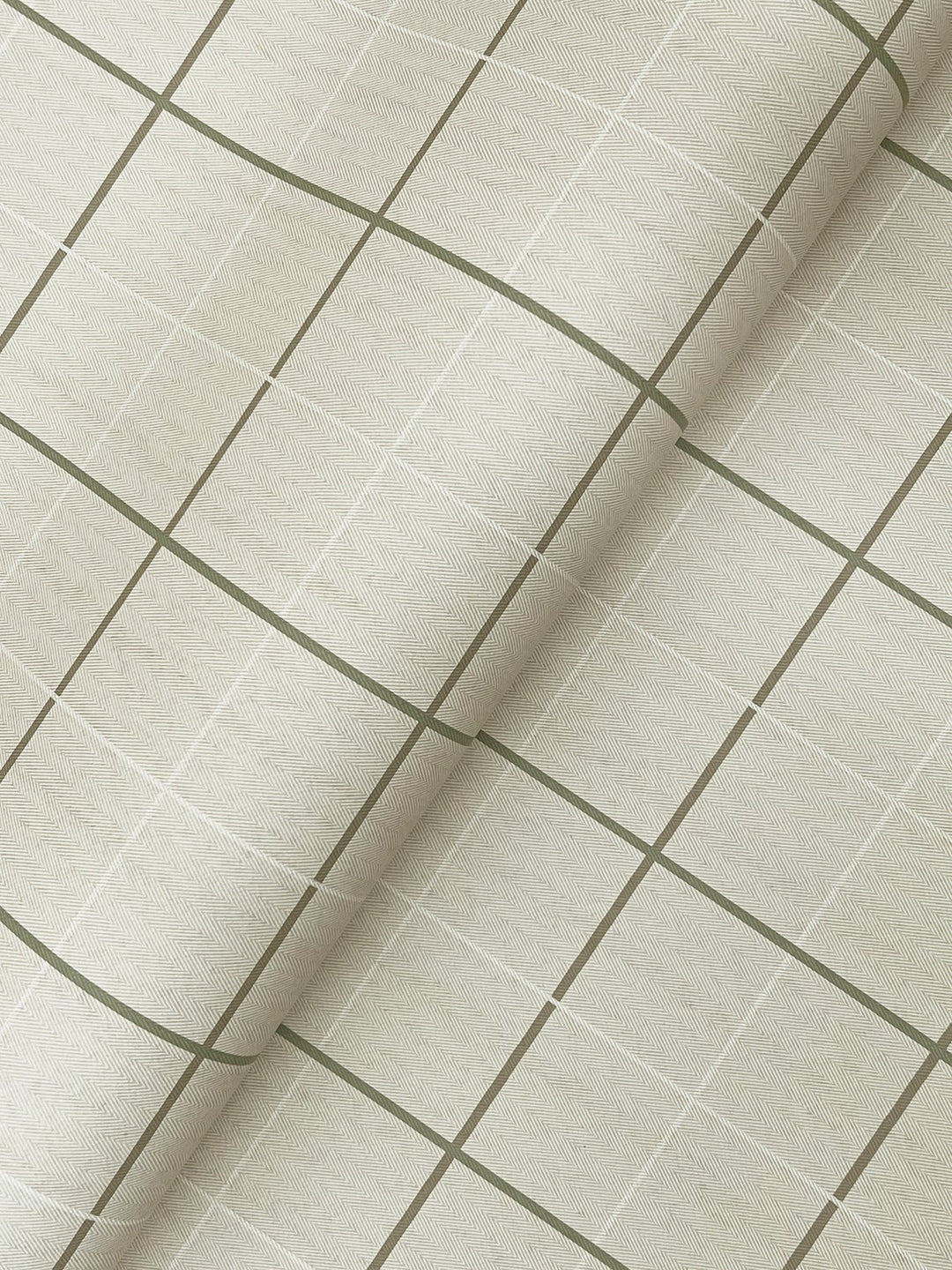 Tattersall Light Brown Plaid Wallpaper by Ronald Redding Designer