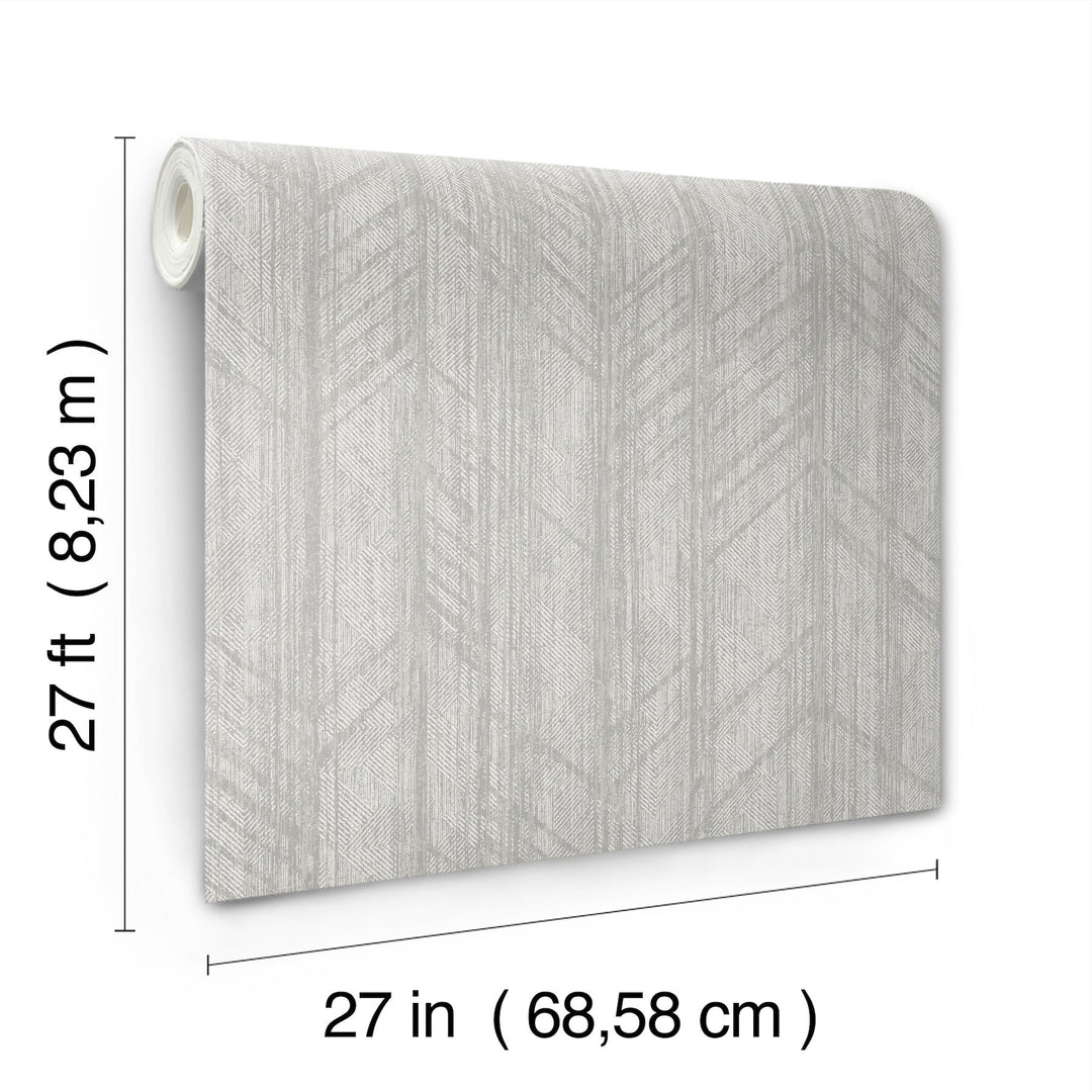 Winthrop Grey Geometric Wallpaper by Ronald Redding Designer