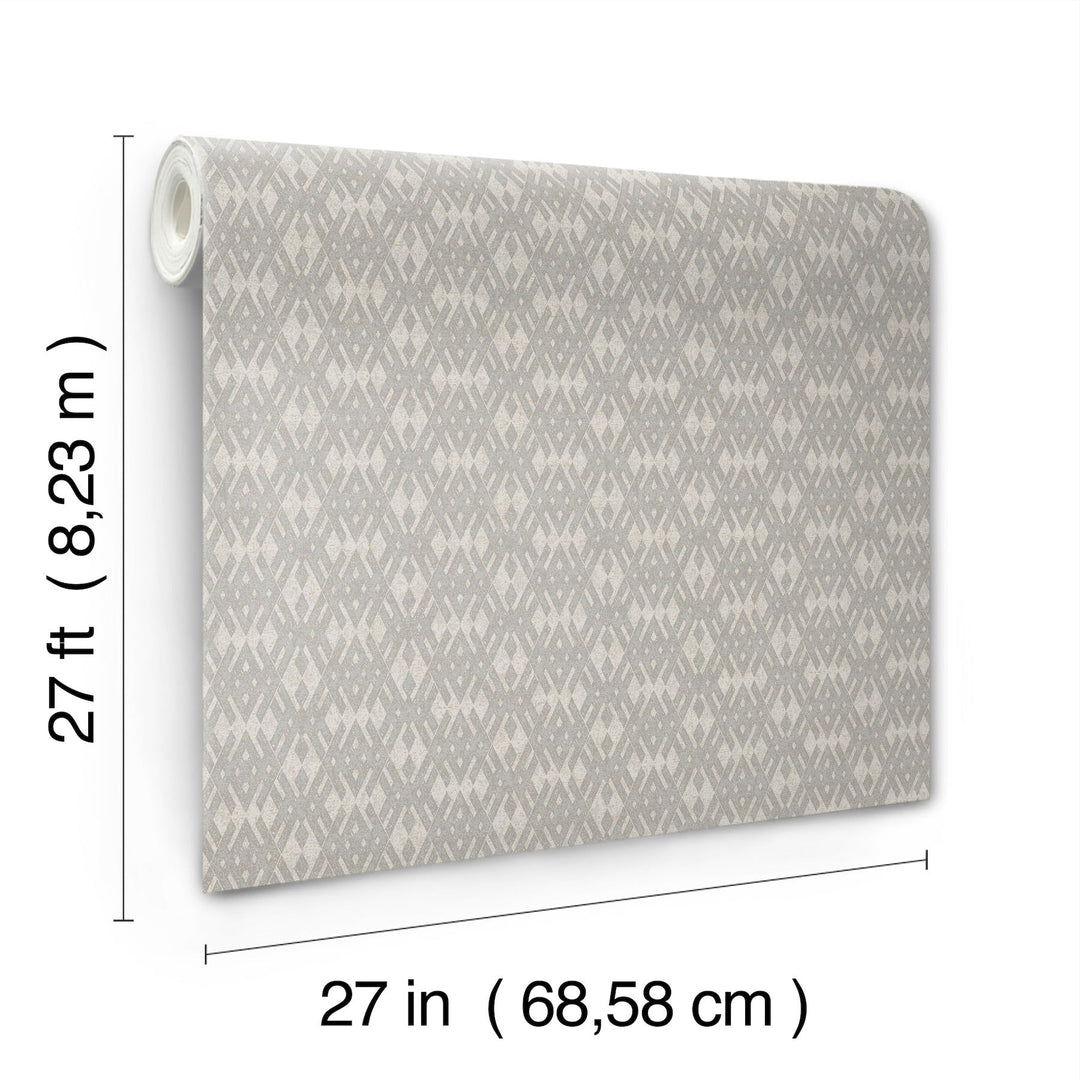 Radcliffe Grey Diamond Motif Wallpaper by Ronald Redding Designer
