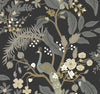 Peacock Black Wallpaper by Rifle Paper Co. Designer