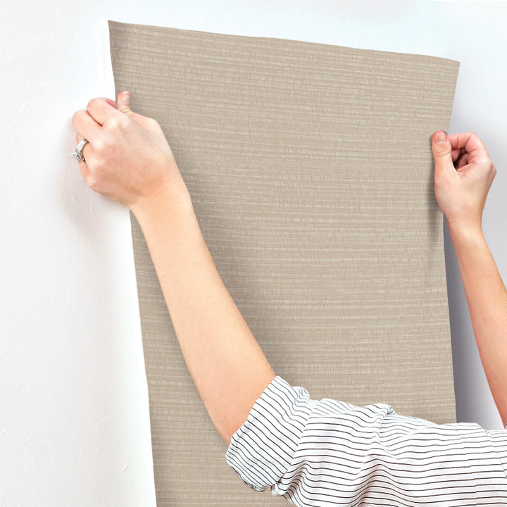 Sky Line Light Brown Textured Wallpaper by York Wallcoverings Designer