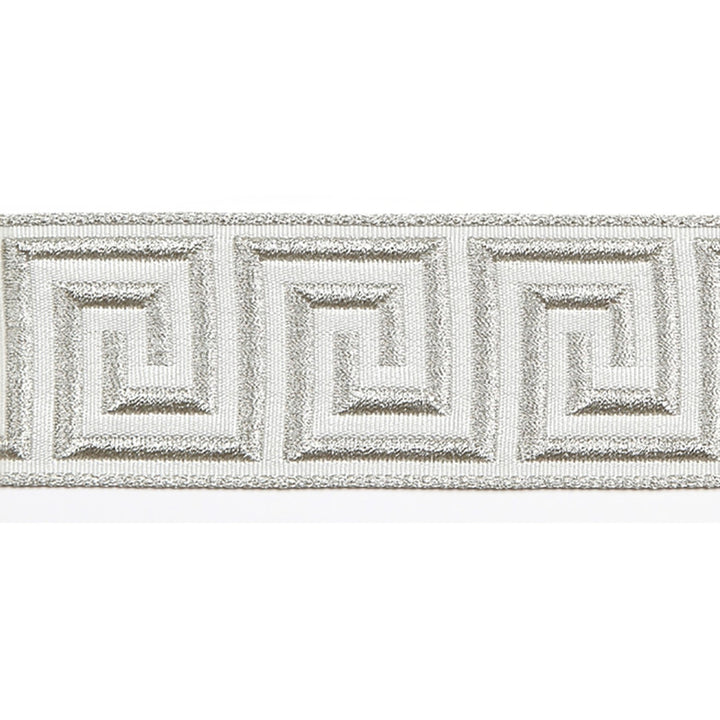 Hellenic Key Jacquard Tape Oyster by Europatex Designer Fabric Hellenic 62% Fibranne, 38% Rayon 2.00 inches - Swanky Fabrics -
