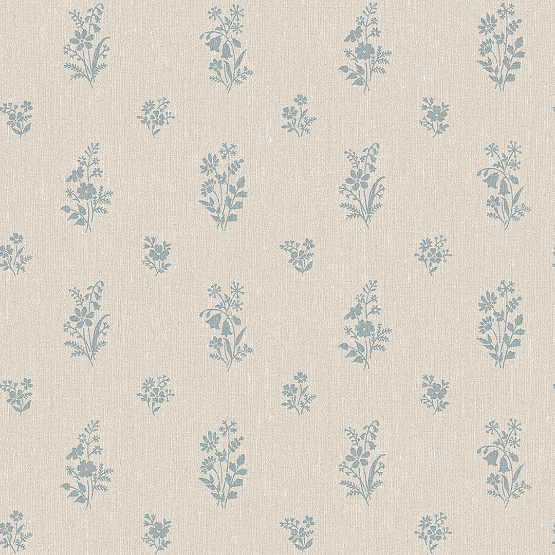 Petit Fleurs Blue 4264 by Schumacher Designer Wallcovering