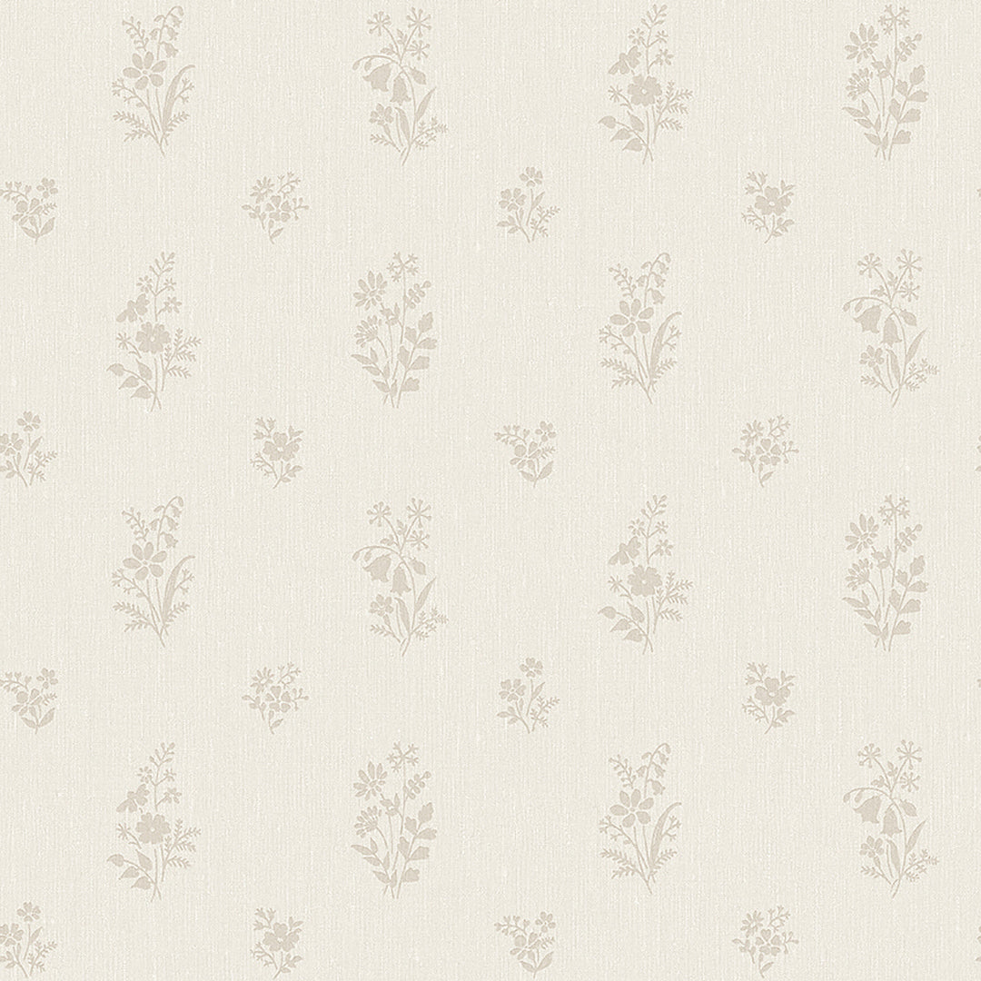 Petit Fleurs Natural 4265 by Schumacher Designer Wallcovering