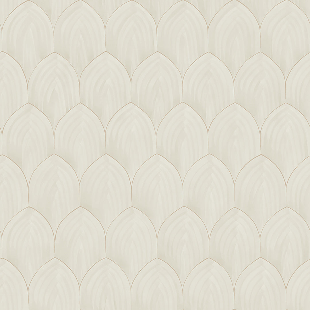 Golden Arches Stone And Gold 4274 by Schumacher Designer Wallcovering