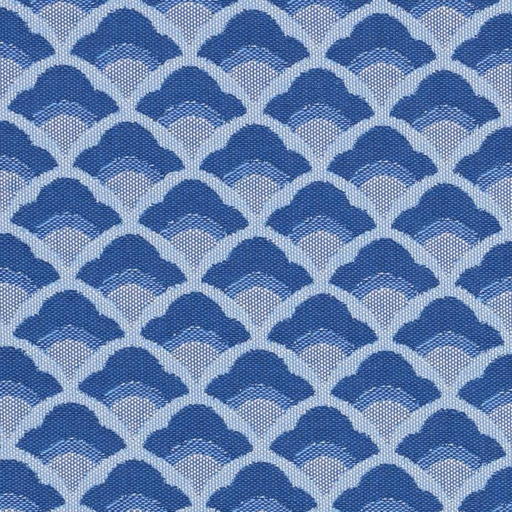 Wilhelm Blue 77180 by Schumacher Designer Fabric Step Lively 1.5" - Swanky Fabrics -