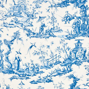 Shengyou Toile Blue 175804 by Schumacher Designer Fabric