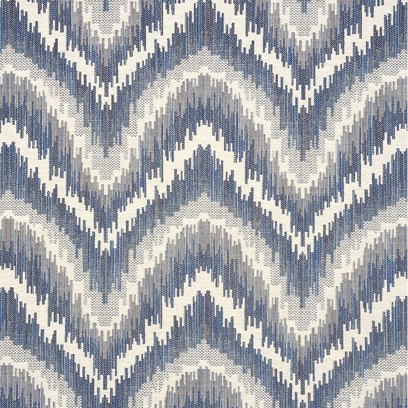 Von Armin Blue 77192 by Schumacher Designer Fabric Step Lively 14.0" - Swanky Fabrics -