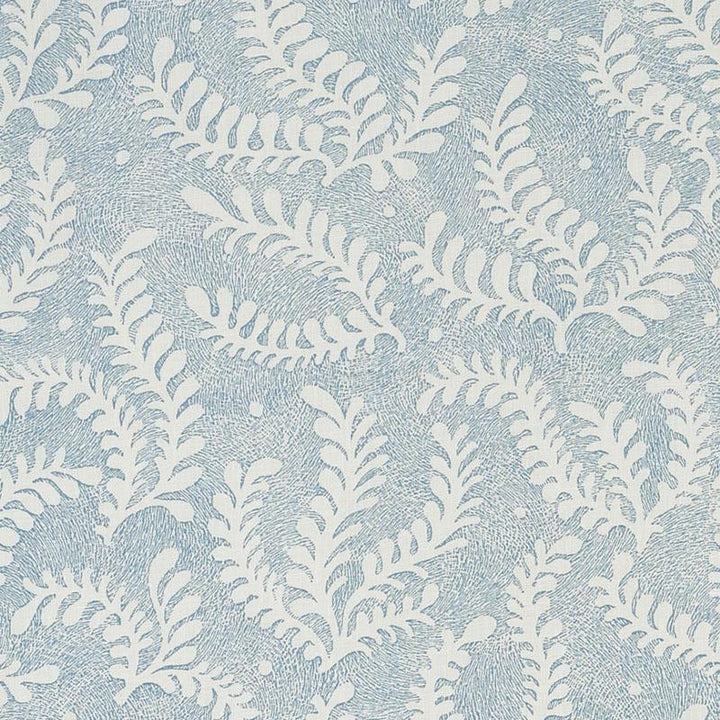Etched Fern Blue 178531 by Schumacher Designer Fabric Revisit Of Popular Patterns 13.5" - Swanky Fabrics -
