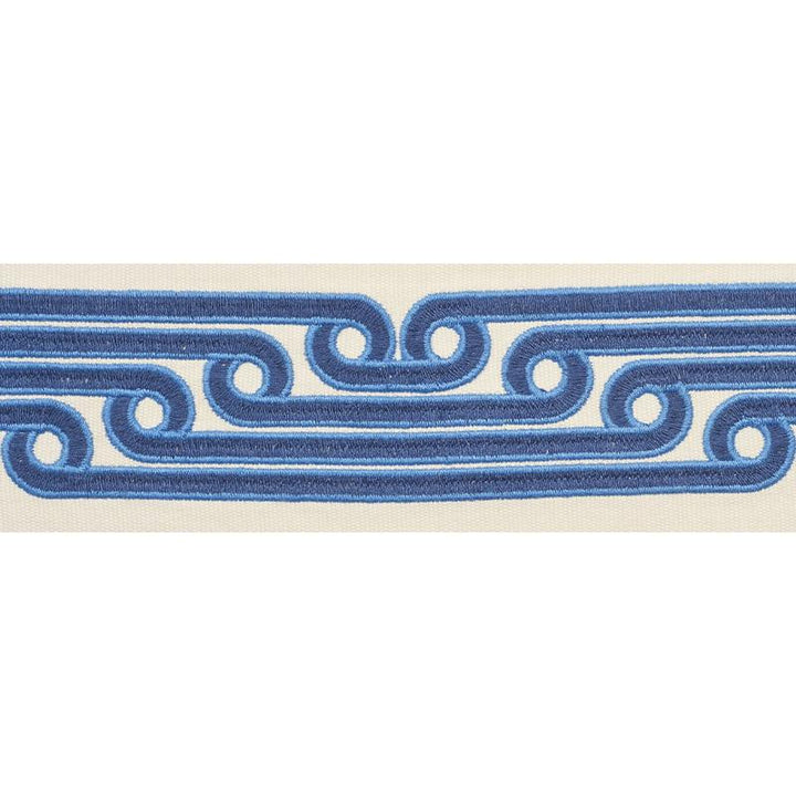 Galloway Tape Blue 77210 by Schumacher Designer Trim Step Lively - Swanky Fabrics -