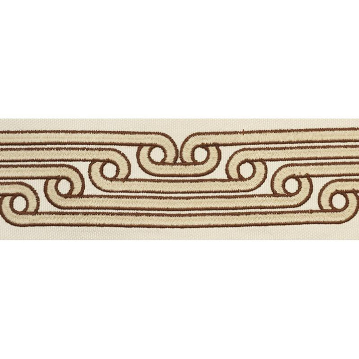 Galloway Tape Brown 77211 by Schumacher Designer Trim Step Lively - Swanky Fabrics -