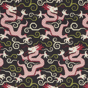 Bixi Dragon Black 179001 by Schumacher Designer Fabric