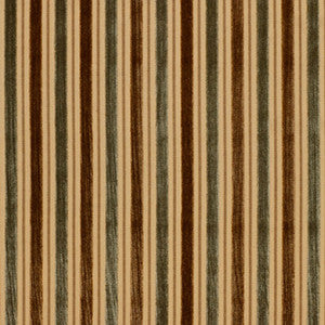 Forrester Velvet Stripe Mink/Aqua 43433 by Schumacher Designer Fabric