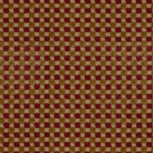 Fenwick Check Velvet Red/Gold 43551 by Schumacher Designer Fabric