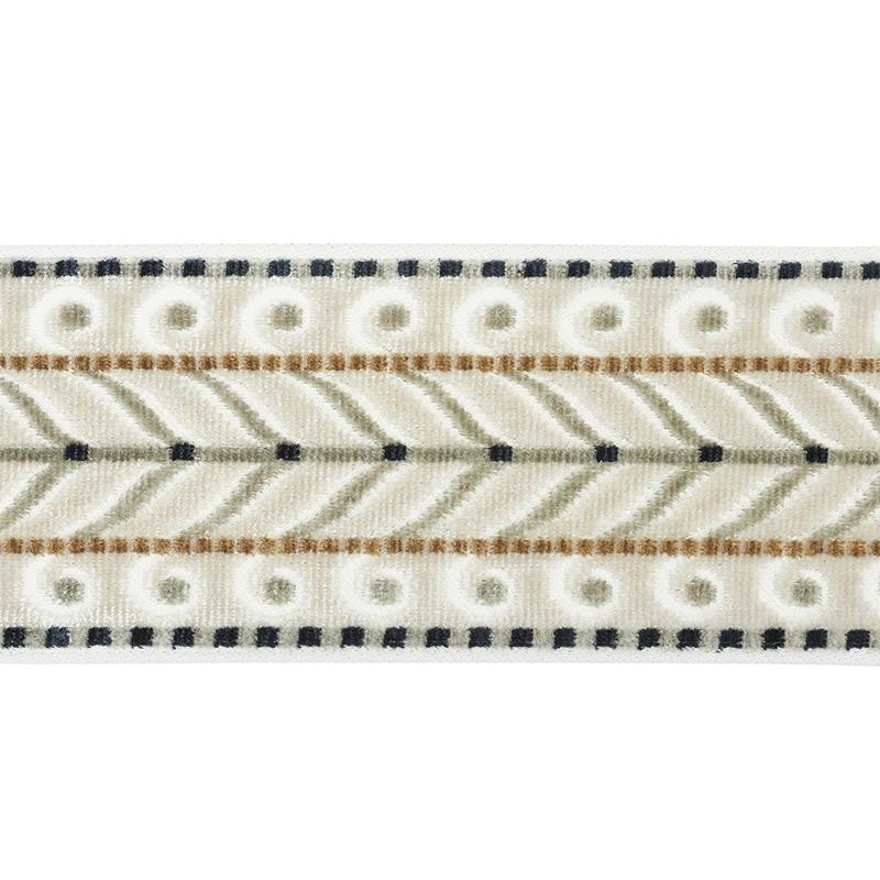 Marion Velvet Tape Ivory 77620 by Schumacher Designer Trim Statement Trims - Swanky Fabrics -