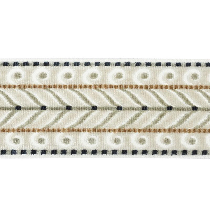 Marion Velvet Tape Ivory 77620 by Schumacher Designer Trim Statement Trims - Swanky Fabrics -